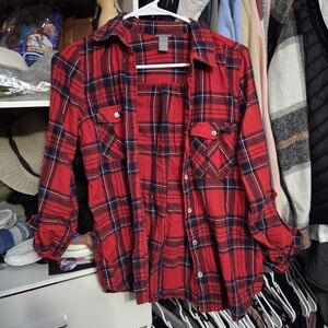 J. Crew Red and Black Plaid Button-Down Shirt